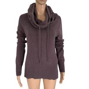 Columbia Cowl Neck Hoodie Sweater Knit Pullover Cozy Outdoor Winter Purple Sz S
